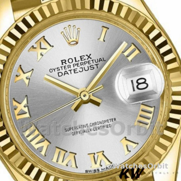 Rolex Datejust 279178 Silver Roman Dial Fluted Bezel 28mm Lady Replica Watch
