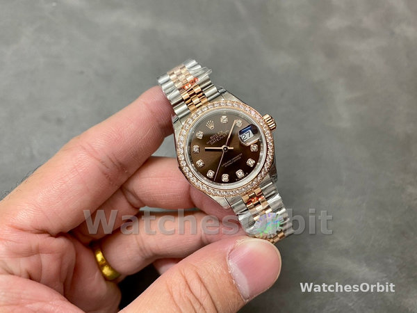 Rolex Datejust 28 Chocolate Diamond Dial m279135rbr 0018 Women's Watch