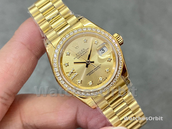 Rolex Datejust 28 Solid 18K Yellow Gold 279138RBR 0006 Women's Watch