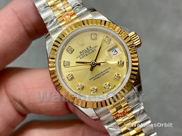 Rolex Datejust 28mm Stainless Steel and Yellow Gold m279173 0011 Women's Watch