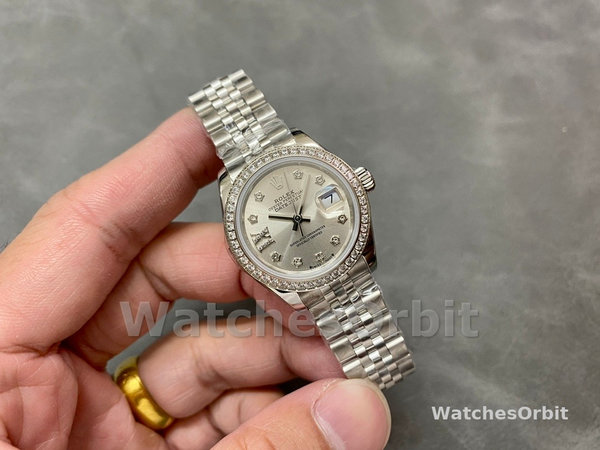 Rolex Datejust 28mm White Gold Silver Diamond President 279139rbr 0003 Women's Watch