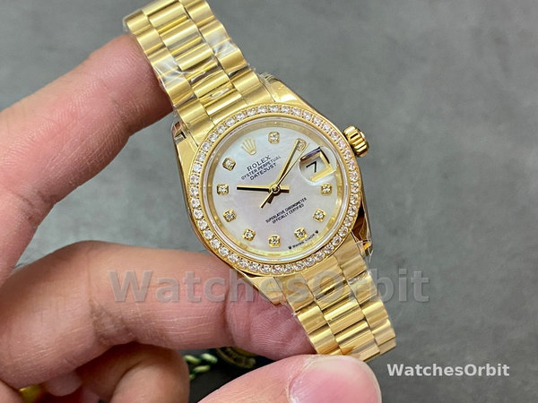 Rolex Datejust 28mm Yellow Gold MOP Dial M279138RBR 0015 Women's Watch