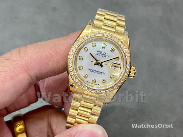 Rolex Datejust 28mm Yellow Gold MOP Dial M279138RBR 0015 Women's Watch
