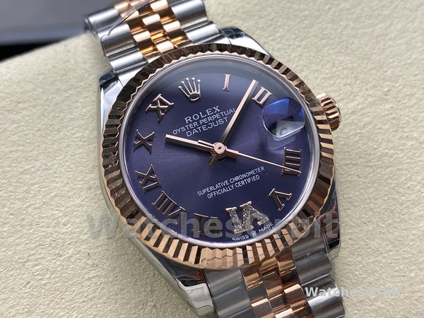 Rolex Datejust 31 Aubergine Pave Roman Dial M278271 0020 Women's Watch