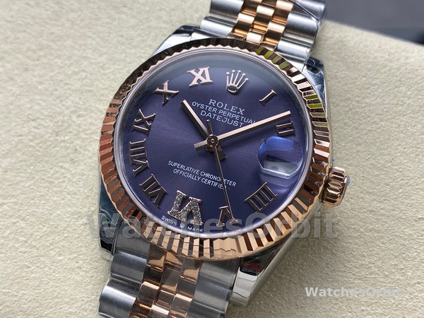 Rolex Datejust 31 Aubergine Pave Roman Dial M278271 0020 Women's Watch