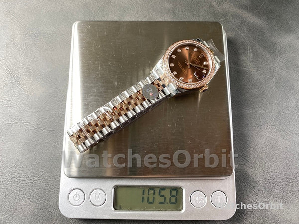 Rolex Datejust 31 m278381RBR 0028 Rose Gold Chocolate Diamond Dial Diamond Bezel Lady Watch