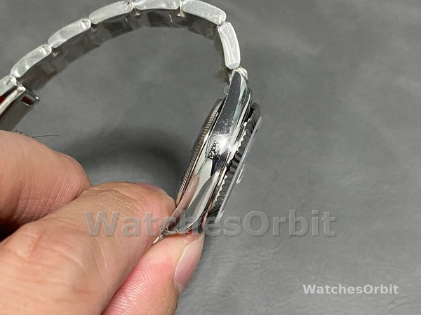 Rolex Datejust 31 Stainless Steel and White Gold Azzuro-Blue-Floral-Motif Diamond Dial m278274-0035