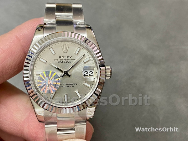 Rolex Datejust 31 Stainless Steel and White Gold Silver Dial M278274 0011 Women's Watch