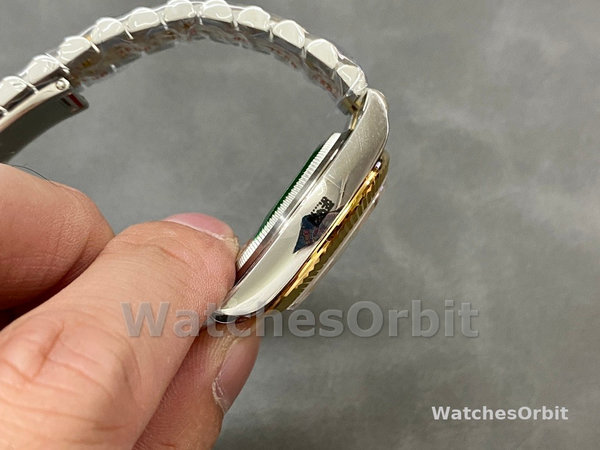 Rolex Datejust 31 Stainless Steel and Yellow Gold Silver Pave Roman Dial m278273 0004 Women's Watch