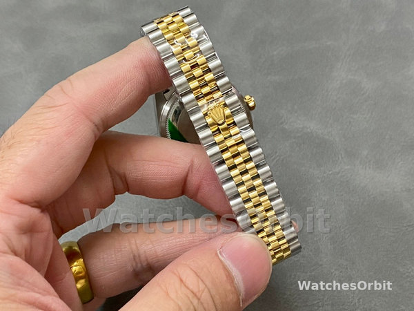 Rolex Datejust 31 Stainless Steel and Yellow Gold Silver Pave Roman Dial m278273 0004 Women's Watch