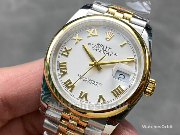 Rolex Datejust 31 Stainless Steel and Yellow Gold White Roman Dial M278243 0002 Women's Watch
