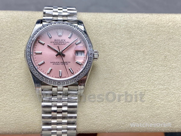 Rolex Datejust 31 White Gold Bezel Diamonds 278384RBR 0018 Women's Watch