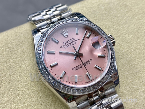Rolex Datejust 31 White Gold Bezel Diamonds 278384RBR 0018 Women's Watch
