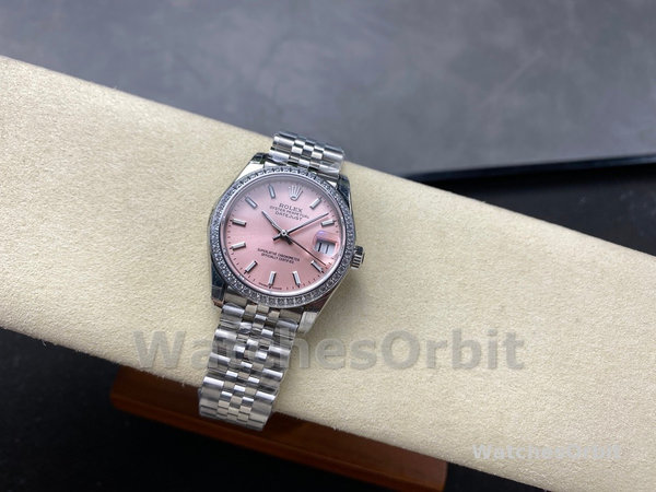 Rolex Datejust 31 White Gold Bezel Diamonds 278384RBR 0018 Women's Watch