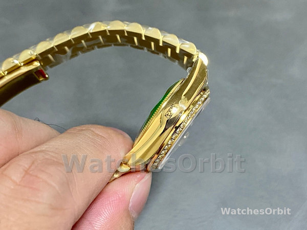 Rolex Datejust 31 Yellow Gold Mother-of-Pearl Diamond Dial Diamond Bezel m278288rbr 0006