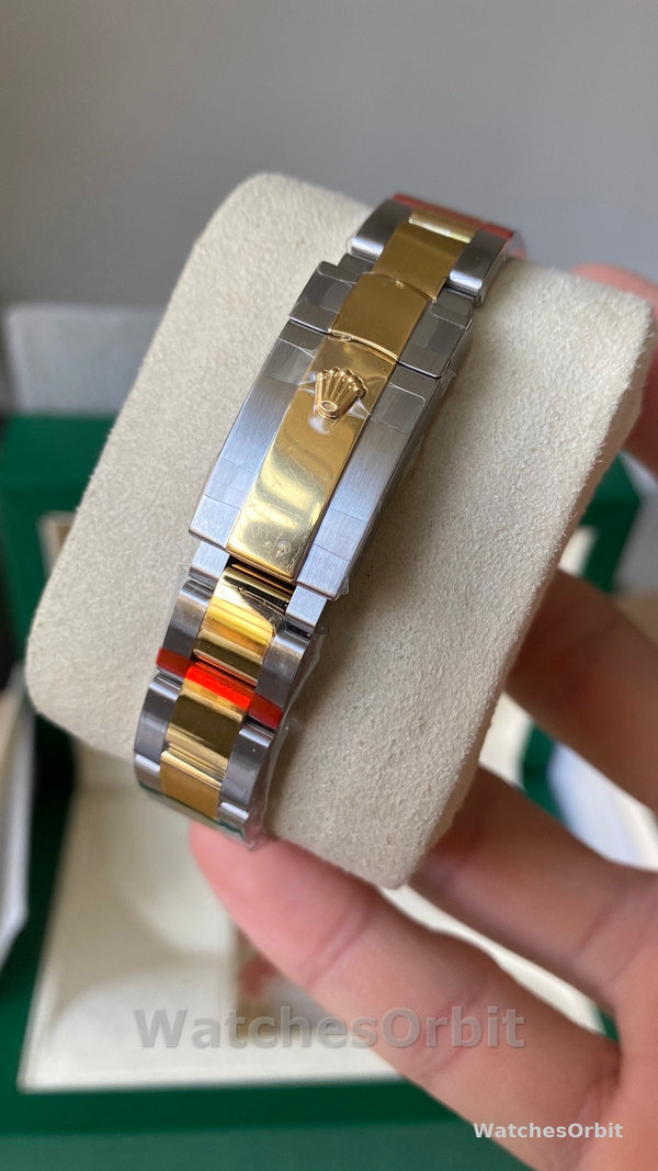 Rolex Datejust 31 Yellow Gold Olive Green Floral Motif Diamond Dial m278273 0031