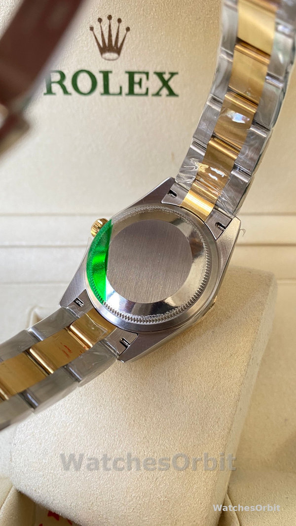 Rolex Datejust 31 Yellow Gold Olive Green Floral Motif Diamond Dial m278273 0031
