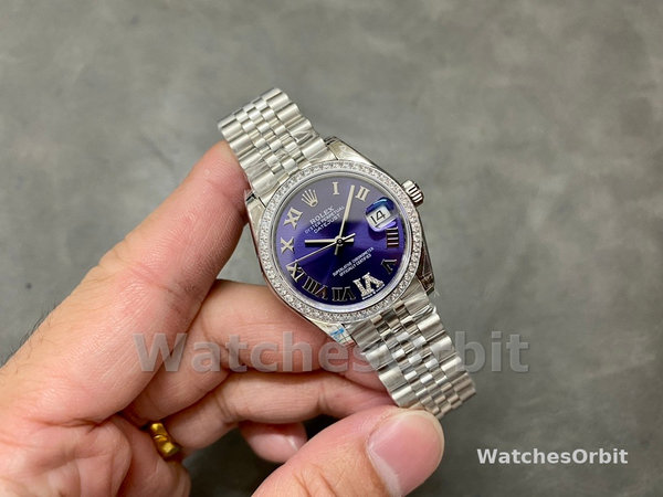 Rolex Datejust 31mm Stainless Steel 278384RBR 0030 Aubergine VI Jubilee Women's Watch