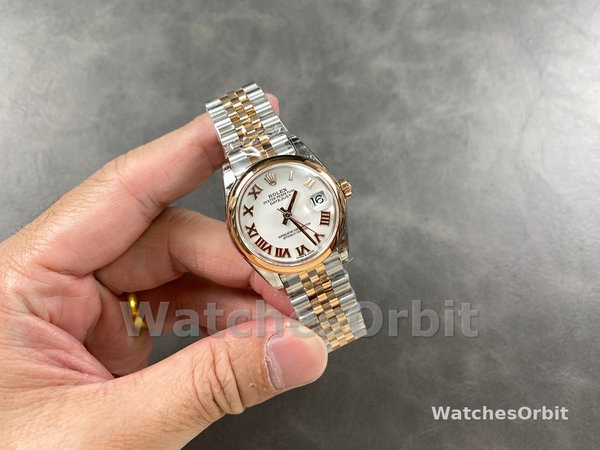 Rolex Datejust 31mm Stainless Steel and Rose Gold 278241 0002 White Roman Jubilee