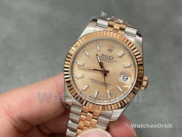 Rolex Datejust 31mm Stainless Steel and Rose Gold m278271 0010 Rose Index Jubilee ladies watch