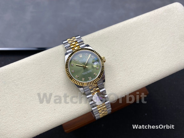 Rolex Datejust 31mm Stainless Steel and Yellow Gold 278273 0003 Green Jubilee