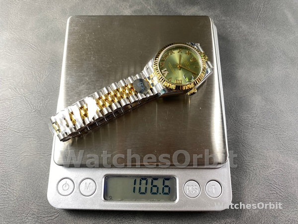 Rolex Datejust 31mm Stainless Steel and Yellow Gold 278273 0016 Green VI Roman Jubilee