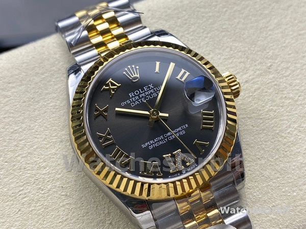 Rolex Datejust 31mm Stainless Steel and Yellow Gold 278273 0018 Grey VI Roman Jubilee