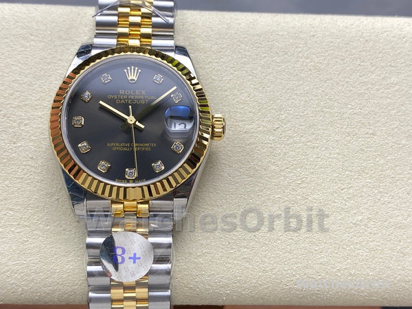 Rolex Datejust 31mm Stainless Steel and Yellow Gold 278273 0022 Grey Diamond Jubilee