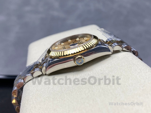 Rolex Datejust 31mm Stainless Steel and Yellow Gold 278273 0026 Champagne Diamond Jubilee
