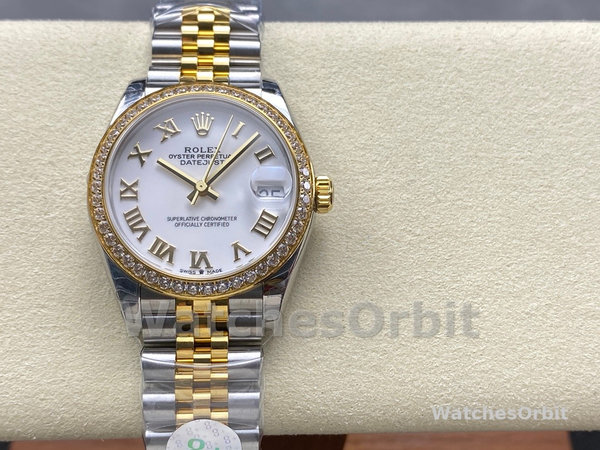 Rolex Datejust 31mm Stainless Steel and Yellow Gold 278383rbr 0002 White Roman Jubilee