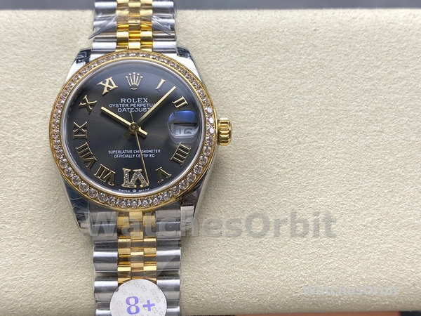 Rolex Datejust 31mm Stainless Steel and Yellow Gold 278383RBR 0018 Grey VI Roman Jubilee