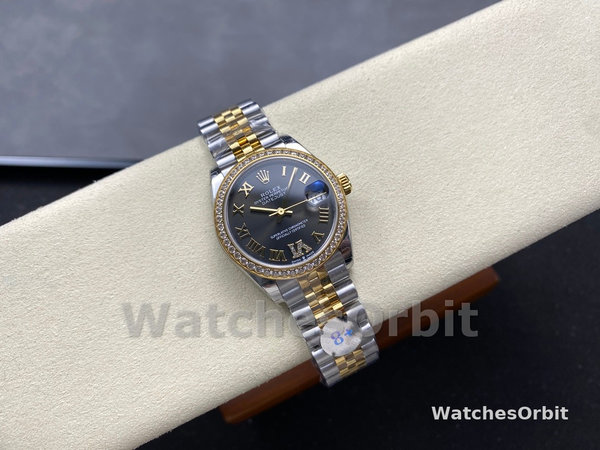 Rolex Datejust 31mm Stainless Steel and Yellow Gold 278383RBR 0018 Grey VI Roman Jubilee