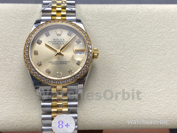 Rolex Datejust 31mm Stainless Steel and Yellow Gold 278383RBR 0026 Champagne Diamond Jubilee