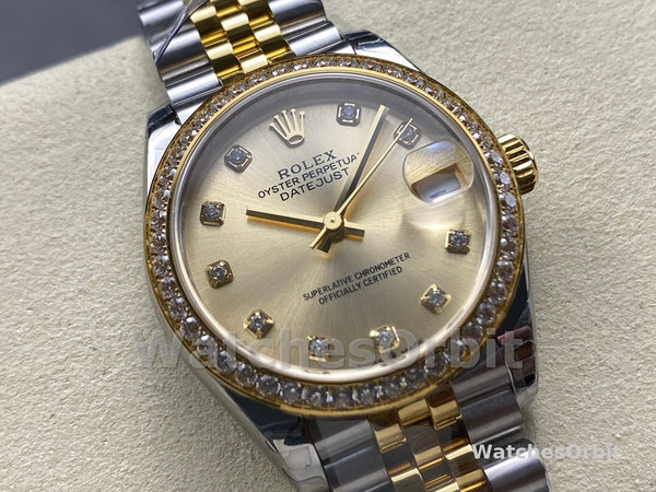 Rolex Datejust 31mm Stainless Steel and Yellow Gold 278383RBR 0026 Champagne Diamond Jubilee