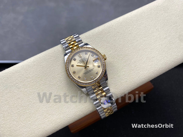 Rolex Datejust 31mm Stainless Steel and Yellow Gold 278383RBR 0026 Champagne Diamond Jubilee