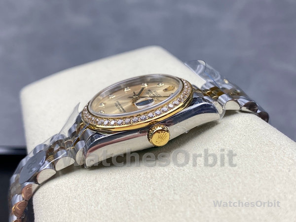 Rolex Datejust 31mm Stainless Steel and Yellow Gold 278383RBR 0026 Champagne Diamond Jubilee