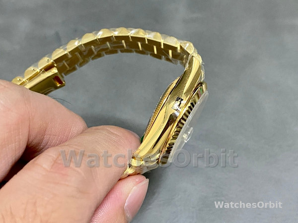 Rolex Datejust 31mm Yellow Gold 278278 Olive Green Floral President m278278 0046