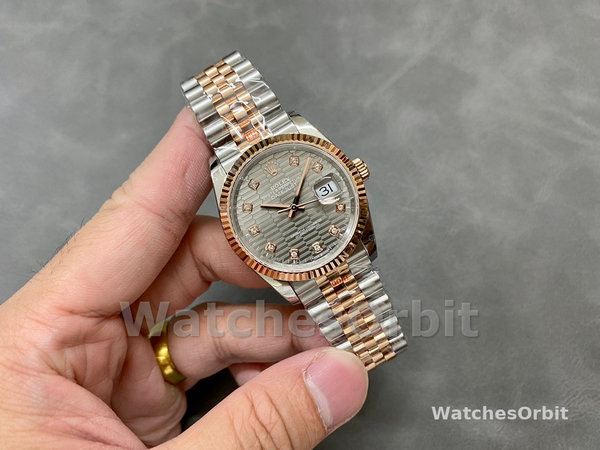 Rolex Datejust 36 18K Everose Gold Fluted Bezel 126231 0041 Unisex Watch