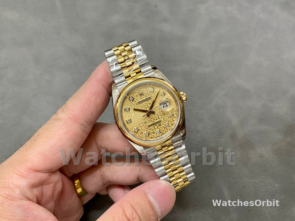 Rolex Datejust 36 Champagne Diamond 116203 0173 Women's Watch