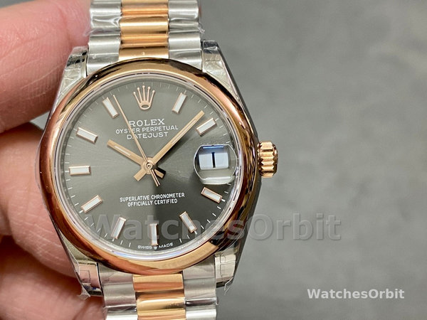 Rolex Datejust 36 Everose Gold Grey Dial Jubilee m126201 0013