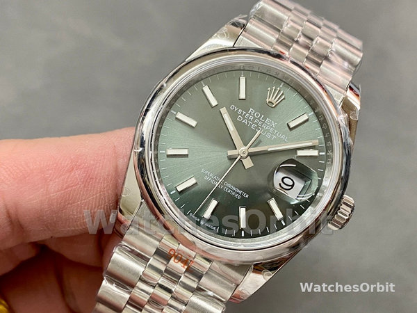 Rolex Datejust 36 Stainless Steel Mint Green Dial Jubilee M126200-0023
