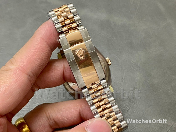 Rolex Datejust 36 Steel & Everose Gold Black Dial Diamond Bezel m126281rbr 0007
