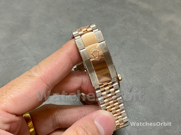 Rolex Datejust 36 Steel & Everose Gold Rose Diamond Pave Roman Dial m126231 0027