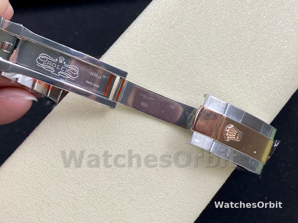 Rolex Datejust 36 Steel & Everose Gold Silver Fluted-Motif Dial Diamond Bezel M126281RBR 0021 Women's Watch