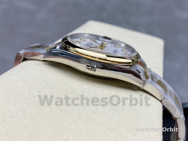 Rolex Datejust 36 Steel & Yellow Gold Mother of Pearl Diamond Dial M126203 0024 Women's Watch