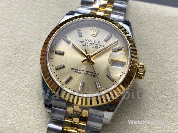 Rolex Datejust 36MM 126233 0015 Champagne Index Dial Fluted Bezel Unisex Replica Watch