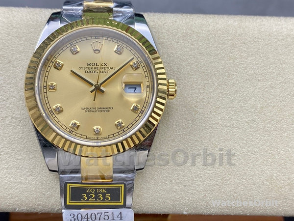 Rolex Datejust 36MM 126233 0018 Champagne Diamond Dial Unisex Replica Watch