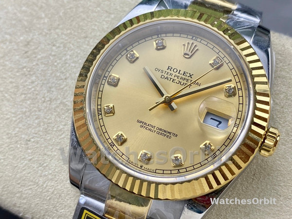 Rolex Datejust 36MM 126233 0018 Champagne Diamond Dial Unisex Replica Watch