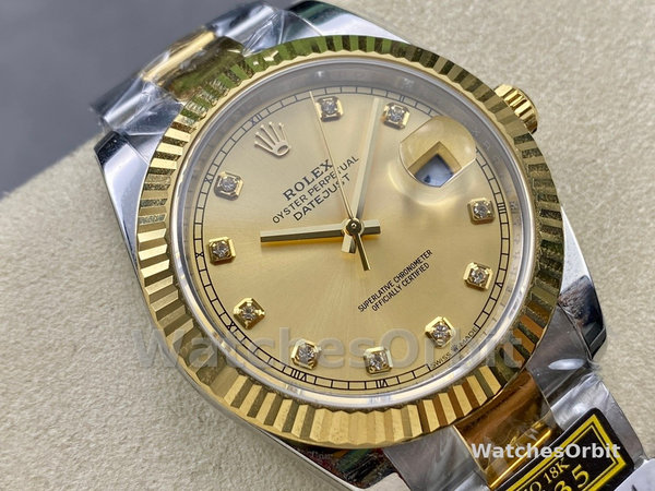Rolex Datejust 36MM 126233 0018 Champagne Diamond Dial Unisex Replica Watch