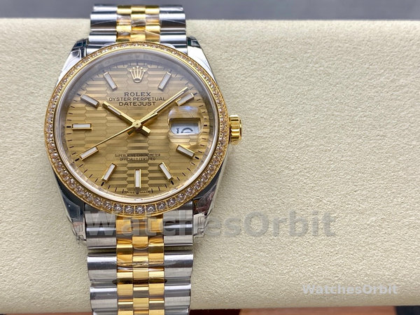 Rolex Datejust 36mm Stainless Steel and Yellow Gold 126283RBR Champagne Index Jubilee